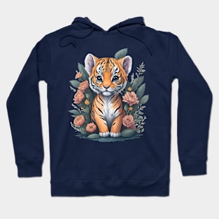 Cute Floral Tiger Hoodie